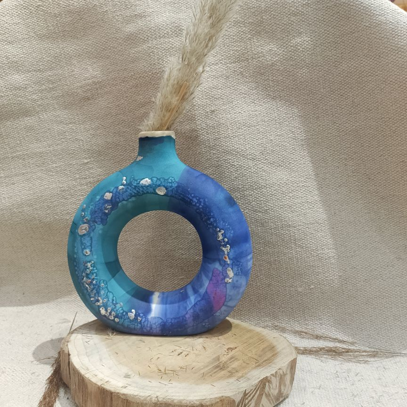 Blue Breeze Medium Donut Vase